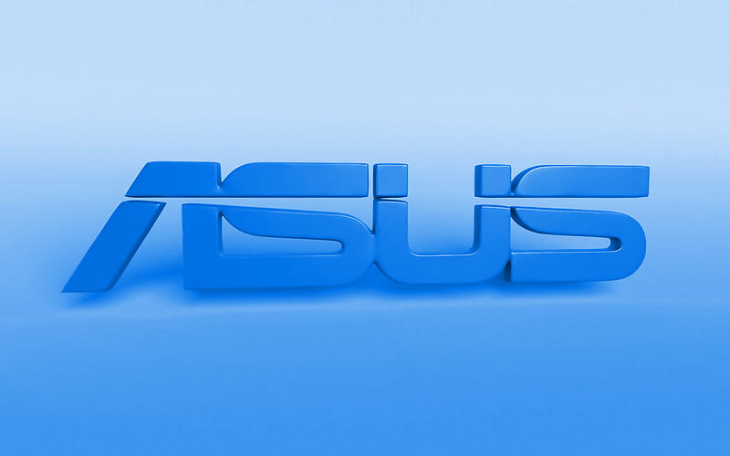 Asus blue logo, creative, blue blurred background, minimal, Asus logo, artwork, Asus, HD wallpaper