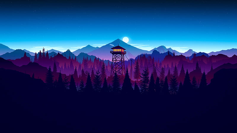 Lighthouse In Mountain Background Vaporwave, HD wallpaper