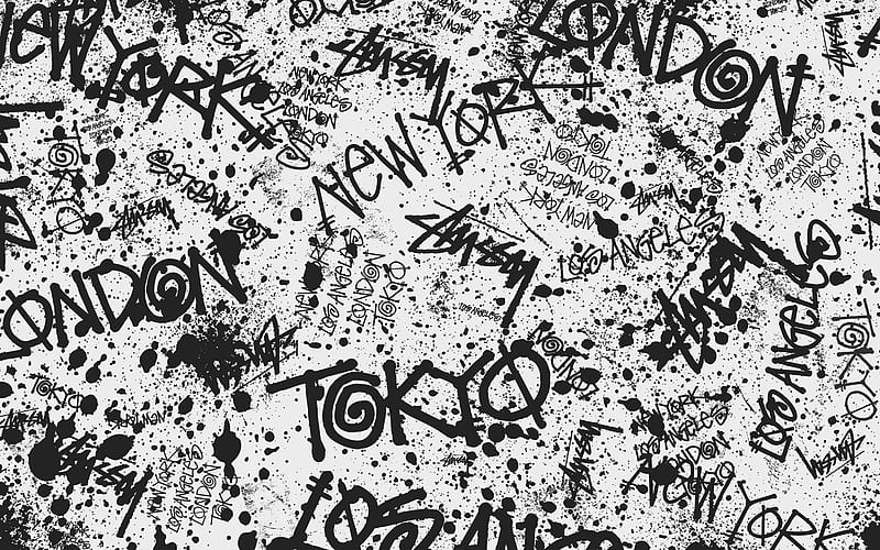 grunge typography pattern, creative, artwork, white background, typography grunge background, typography patterns, typography, HD wallpaper