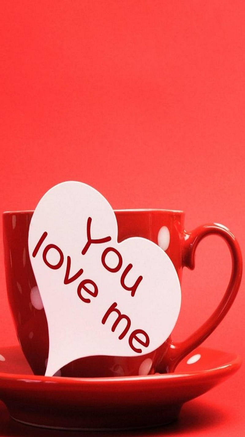 You love me, cup, good morning, heart, morning, tea, HD phone wallpaper |  Peakpx