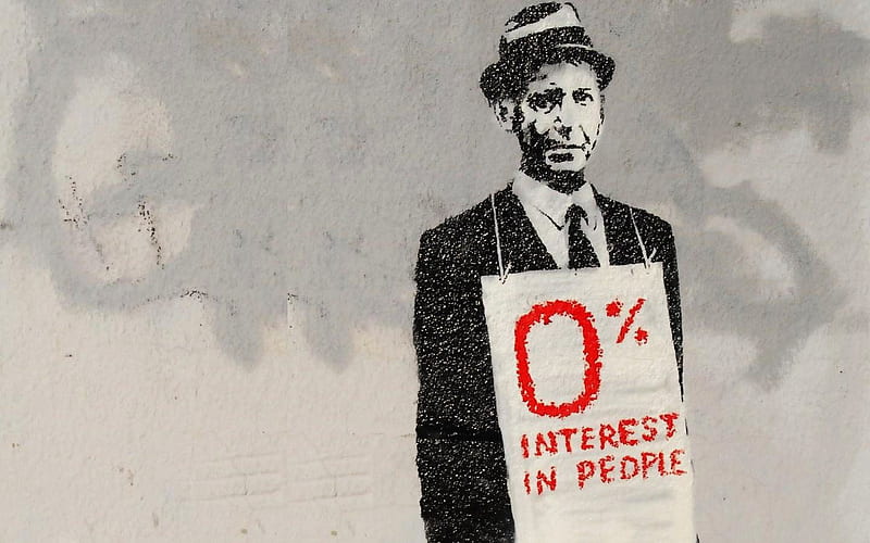 Banksy 0% Interest In People, art, toronto, banksy, people, interest, bank, graffiti, HD wallpaper