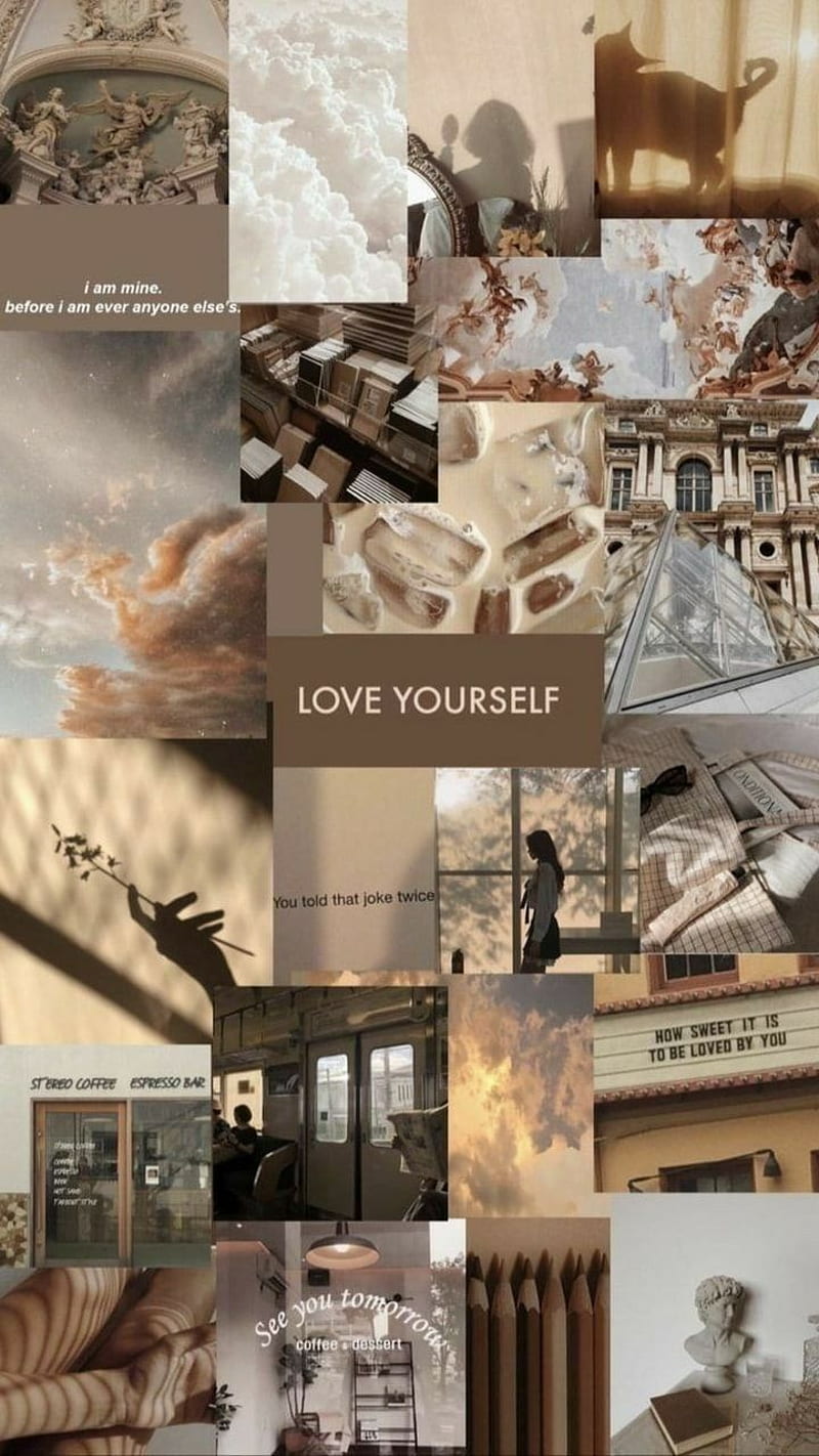 Love yourself, aesthetic, aesthetic beige, aesthetic edit, cute, love,  people, HD phone wallpaper | Peakpx