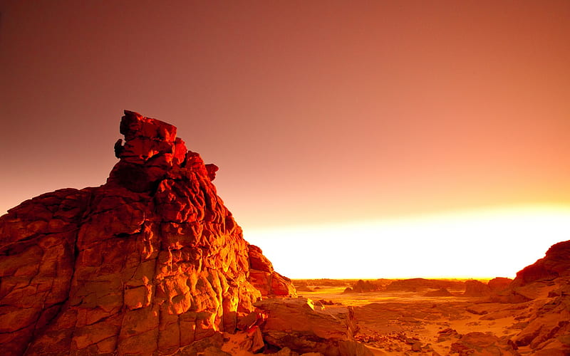 The Desert Is Not Dead, rocks, desert, sun, brown, view, bonito, stone, hot, nature, light, HD wallpaper