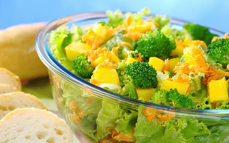 Food, Salad, Broccoli, Lettuce, HD wallpaper