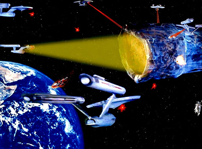 Planet Killer Battle v2, space battle, Planet Killer, The Doomsday Machine, Star Trek, HD wallpaper
