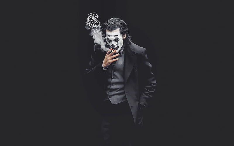 Joker, minimal, supervillain, artwork, smoking joker, fan art, Joker , joker minimalism, HD wallpaper