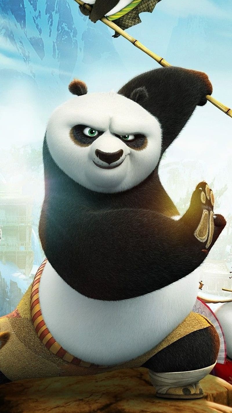 Kung Fu Panda, Mountain Background, animated, panda, poo, HD phone ...