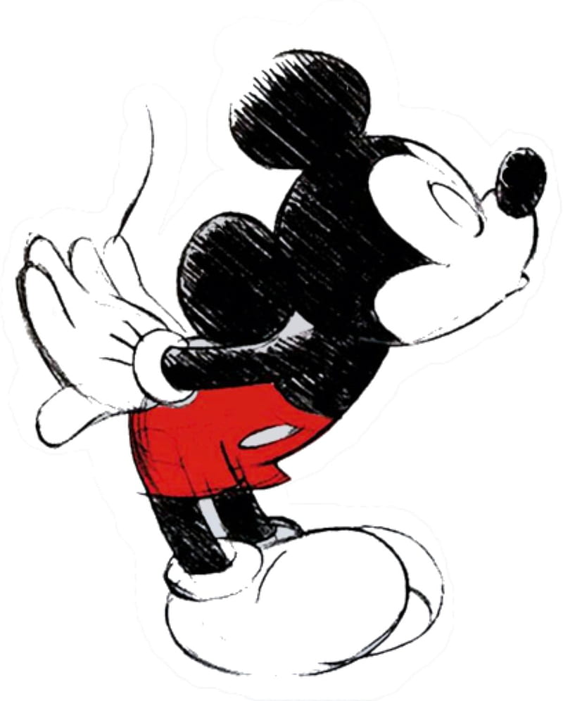 Mickey mouse, couple, love, red, HD phone wallpaper