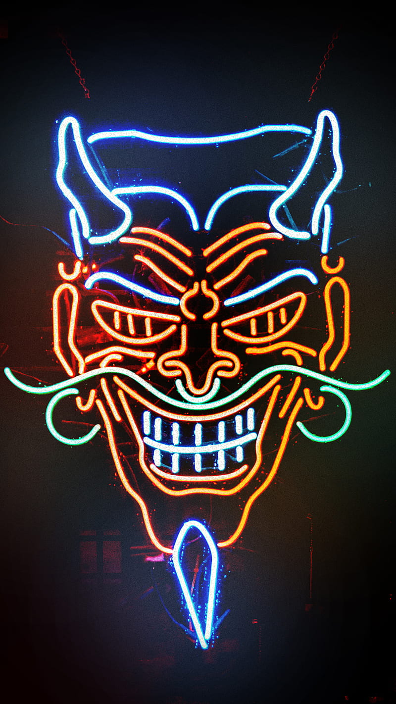 Devilface Dark Devil Gloomy Horror Light Neon Weird Hd Mobile Wallpaper Peakpx