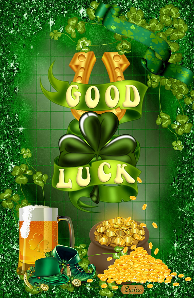 Good Luck, 17 march, green, st patrick, HD phone wallpaper