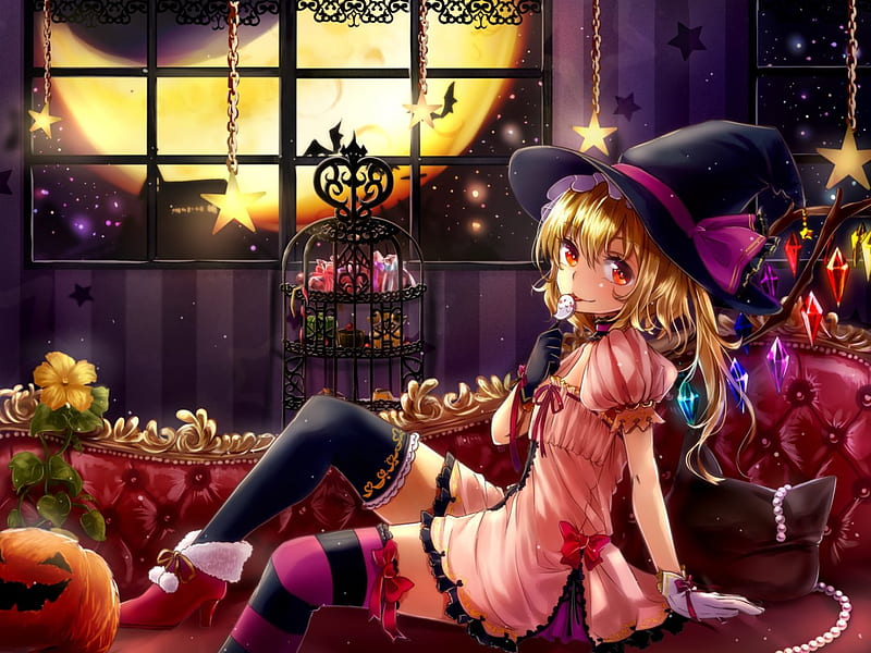 Kawaii Anime Girl in a Halloween Pumpkin - Anime Halloween