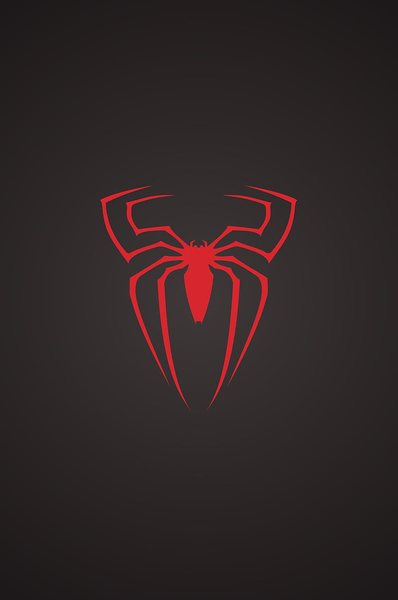 Spiderman Simple, black, hero, marvel, red, spider, HD phone wallpaper