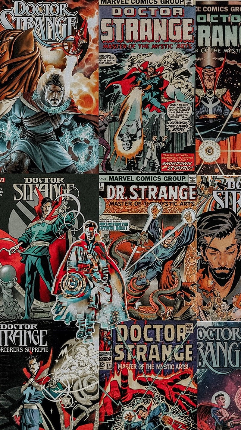 Marvel, collage, comics, doctor strange, HD phone wallpaper