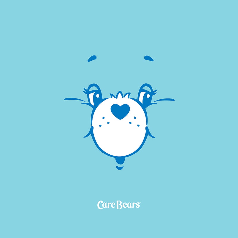 Care Bears Blue, aqua, care bears, cartoon, cool, cute, fun, minimal, retro, vintage, HD phone wallpaper