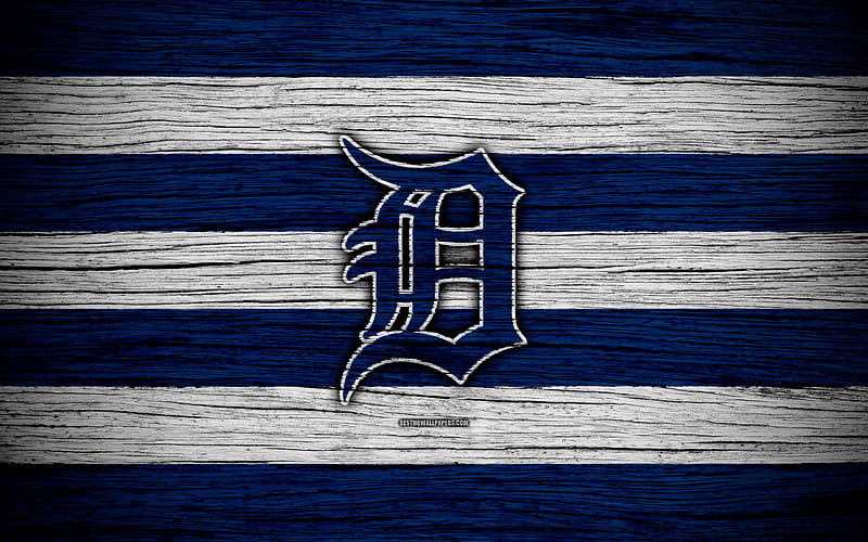 Detroit Tigers MLB, baseball, USA, Major League Baseball, wooden texture, art, baseball club, HD wallpaper