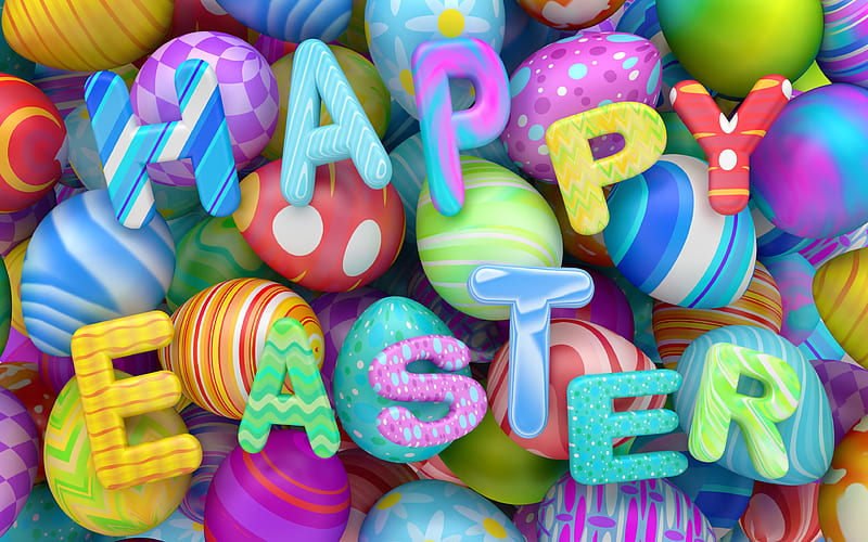 Happy Easter Easter eggs, creative, easter decoration, Easter, HD wallpaper