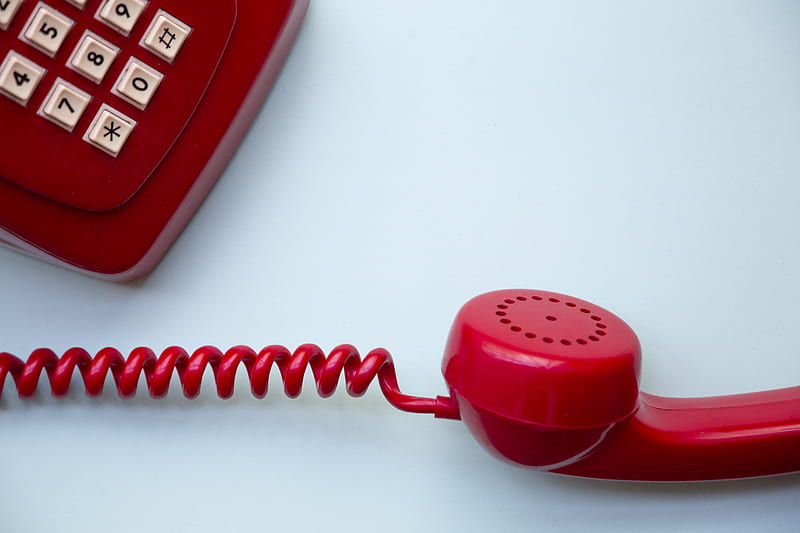 red corded home phone, HD wallpaper