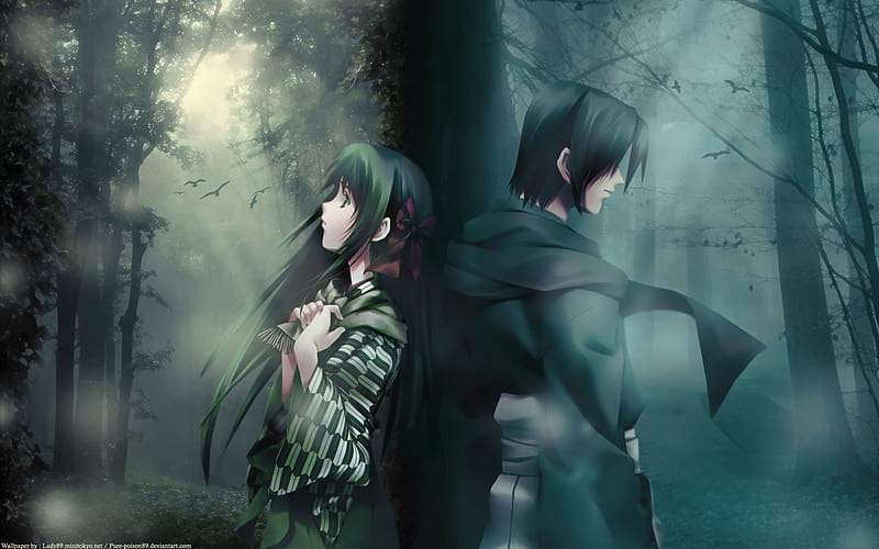 Different path, sad, cute, forest, anime couple, HD wallpaper | Peakpx