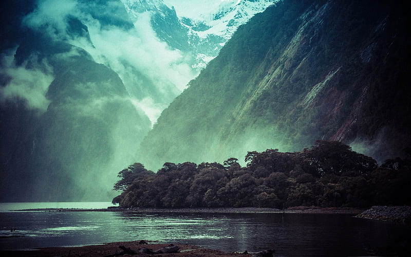 amazing mountain lake-New Zealand landscape, HD wallpaper