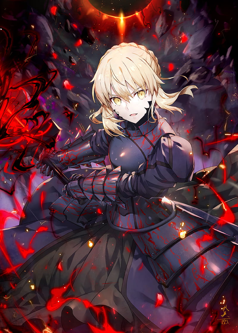 Alter Saber, red, hair, fate stay night, heaven feel, anime, HD phone  wallpaper | Peakpx