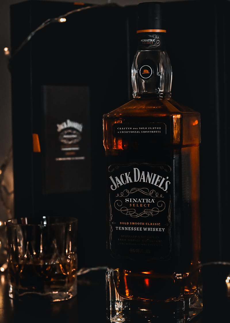Jack daniels, alcohol, bottle, frank sinatra, gentlemans, mens, whisky, HD phone wallpaper