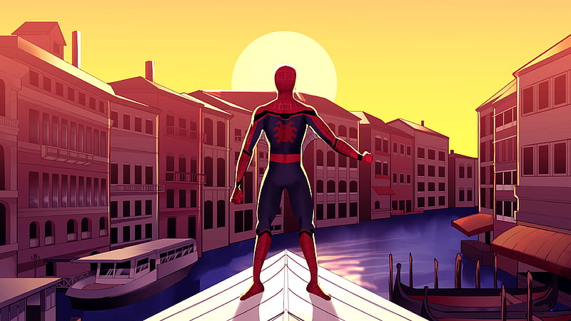 Spiderman en venecia, spiderman, superhéroes, obra de arte, arte digital,  arte, Fondo de pantalla HD | Peakpx