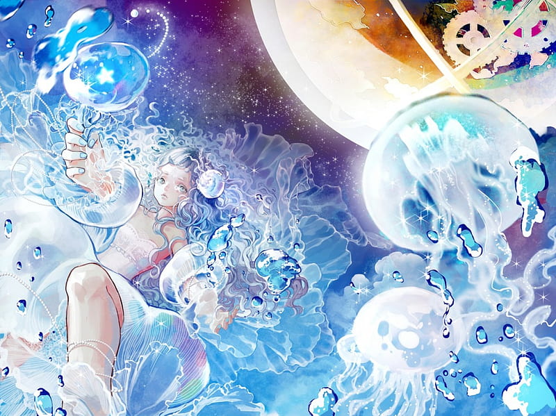 HD wallpaper: Anime, Original, Bubble, Girl, Sunset | Wallpaper Flare