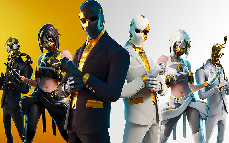 Fortnite, 2020, Ghost team, Shadow team, poster, promo materials, main characters, HD wallpaper