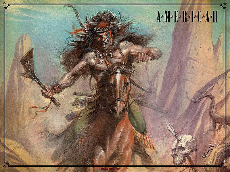 Indigenous, warrior, fantasy, horse, HD wallpaper