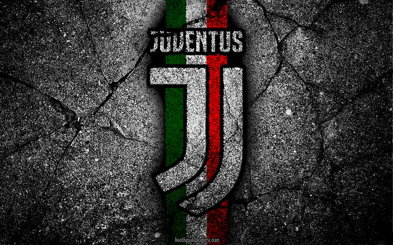Juventus, stone texture, new logo, Serie A, art, new Juventus logo, juve, soccer, HD wallpaper