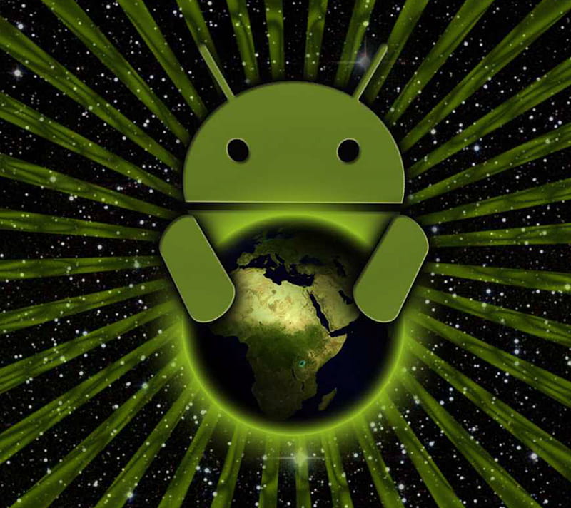 Green Earth Anroid, android, droid, earth, green, HD wallpaper