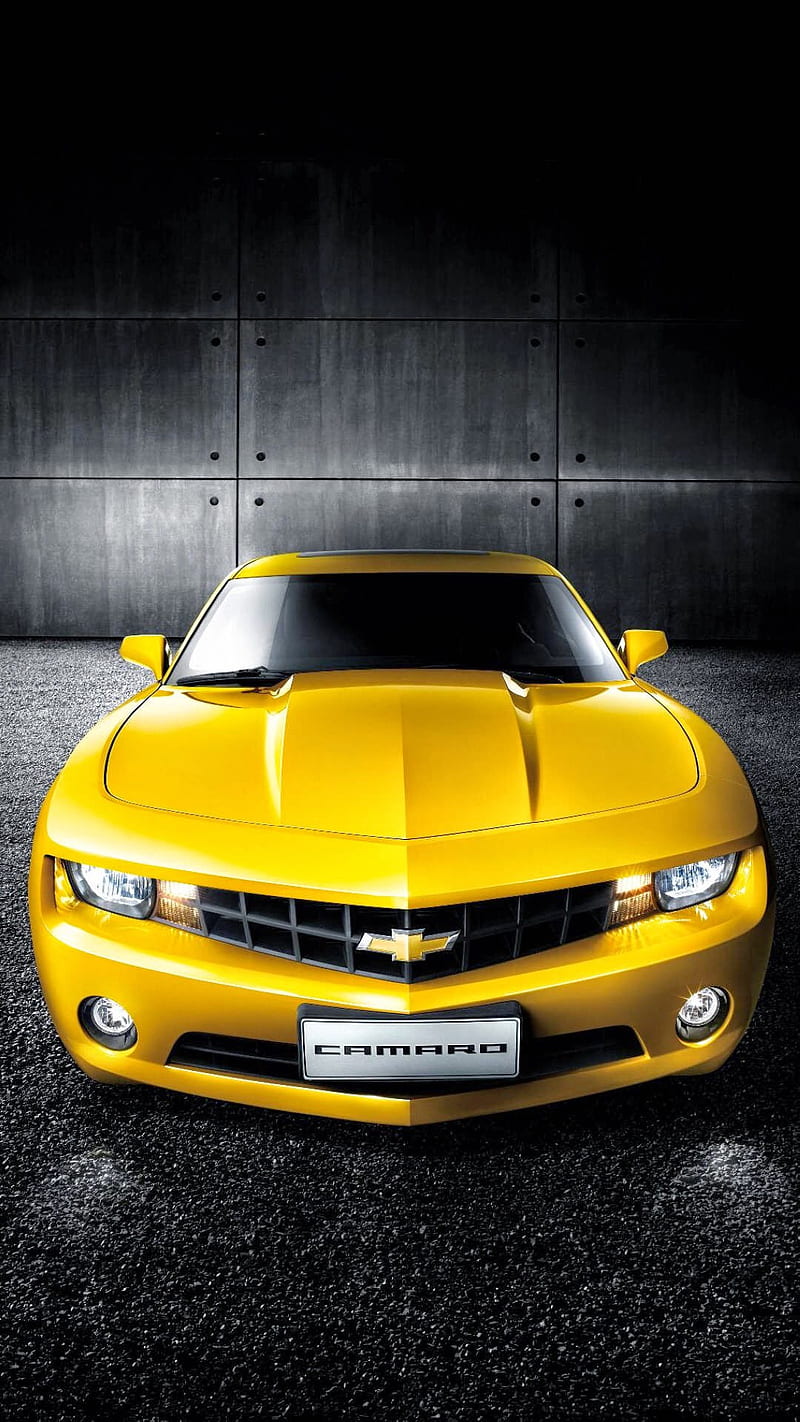Camaro, car, chevrolet, chevy, yellow, HD phone wallpaper