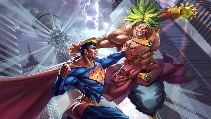 Superman Vs Goku , superman, goku, superheroes, artist, artwork, digital-art, artstation, HD wallpaper