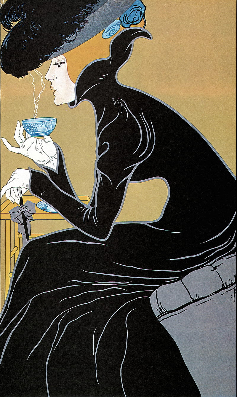 Tea Time Lady, art, art nouveau, fine art, lady, old-fashioned, poster, tea, victorian, woman, women, HD phone wallpaper