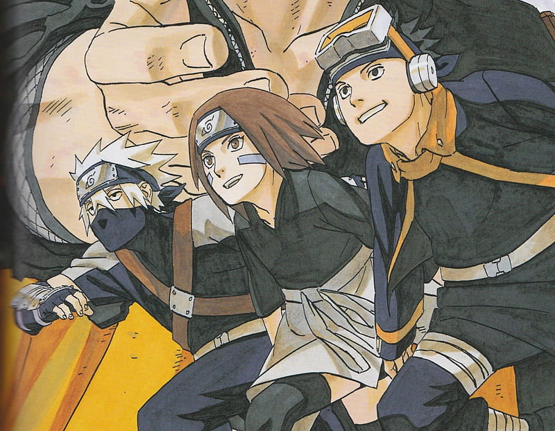 Naruto, Kakashi Hatake, Obito Uchiha, Rin Nohara, HD wallpaper