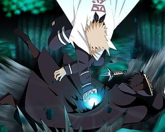 Minato vs Kurama, anime, desenho, naruto, hop, uchiha, HD phone