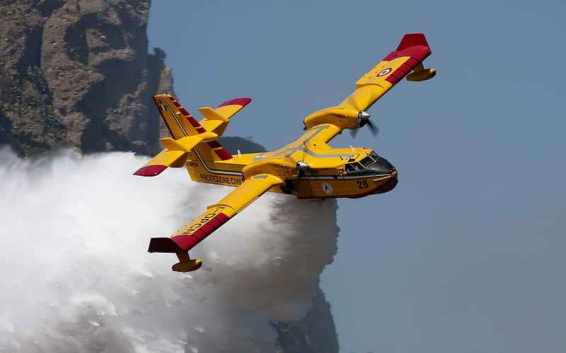 Bombardier 415, fire plane, amphibious aircraft, Canadair CL-4, amphibian, firefighter plane, fire extinguishing from the air, HD wallpaper