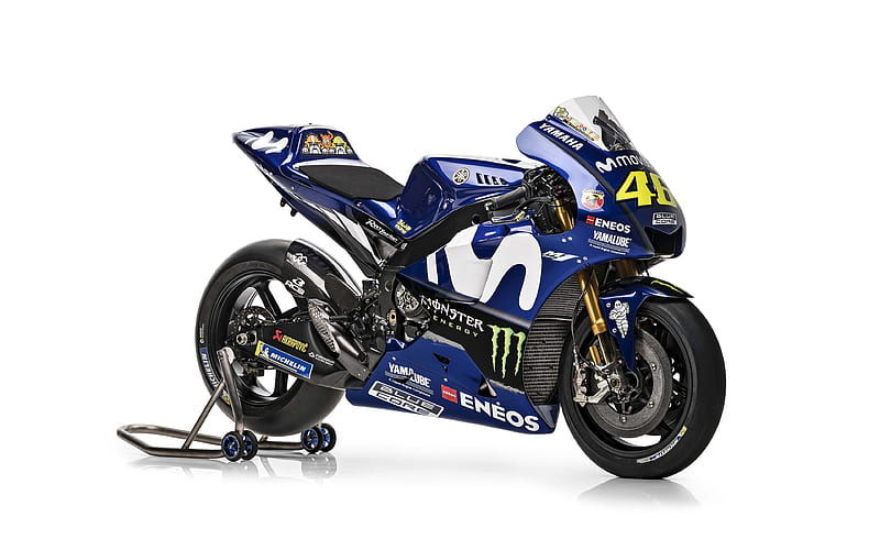 Yamaha YZR-M1 Movistar Valentino Rossi bike, 2018 bikes, MotoGP, Yamaha, HD wallpaper