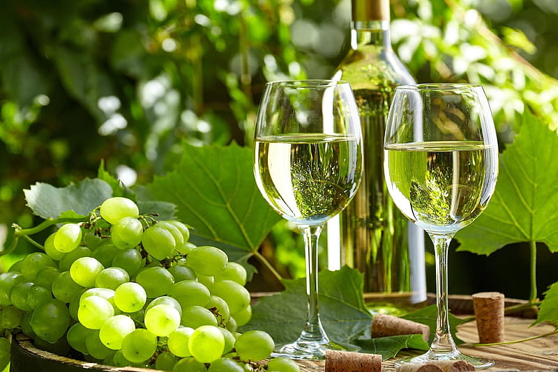 Food, Wine, Drink, Fruit, Glasses, Grapes, HD wallpaper