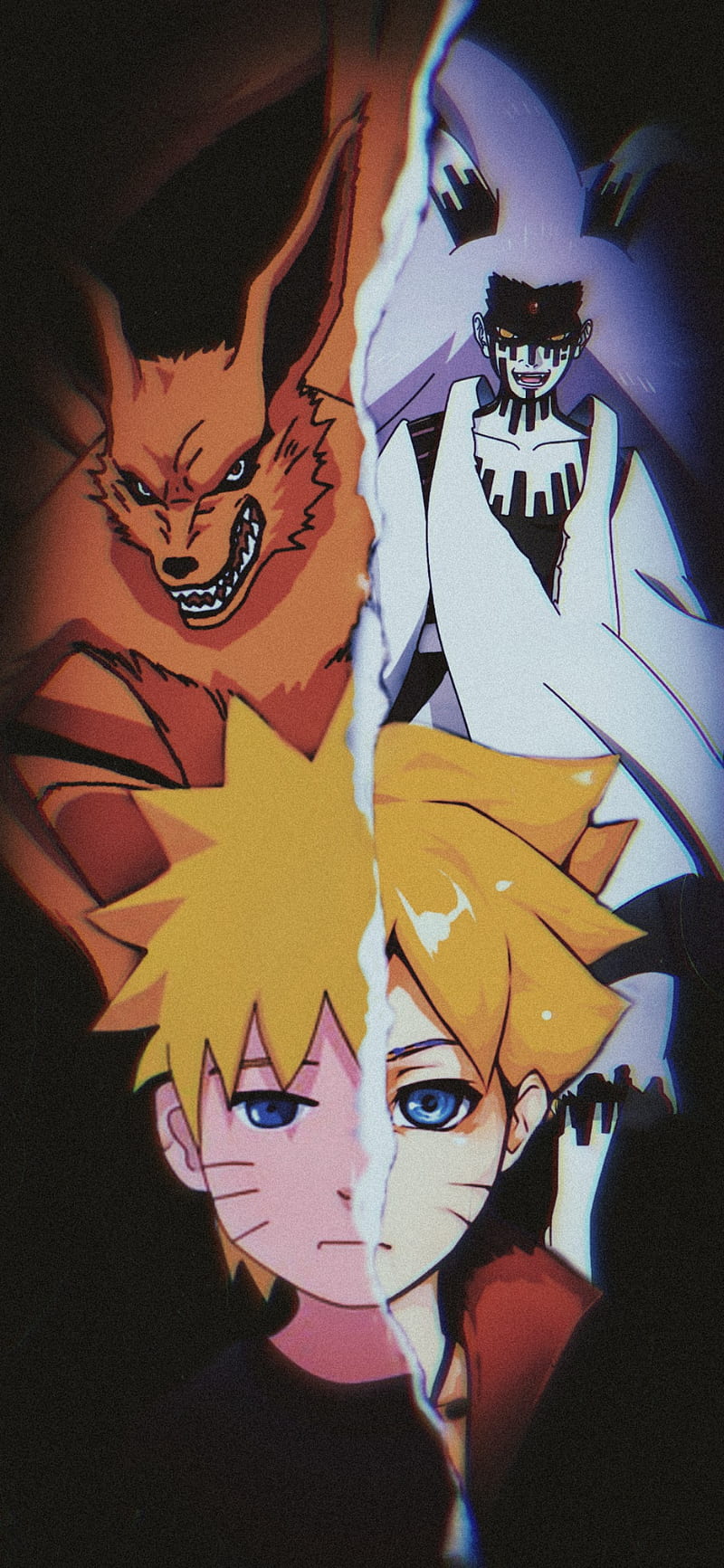 Naruto x boruto, organ, 9 tails, facial expression, momoshiki, vessel, kid boruto, kid naruto0, HD phone wallpaper