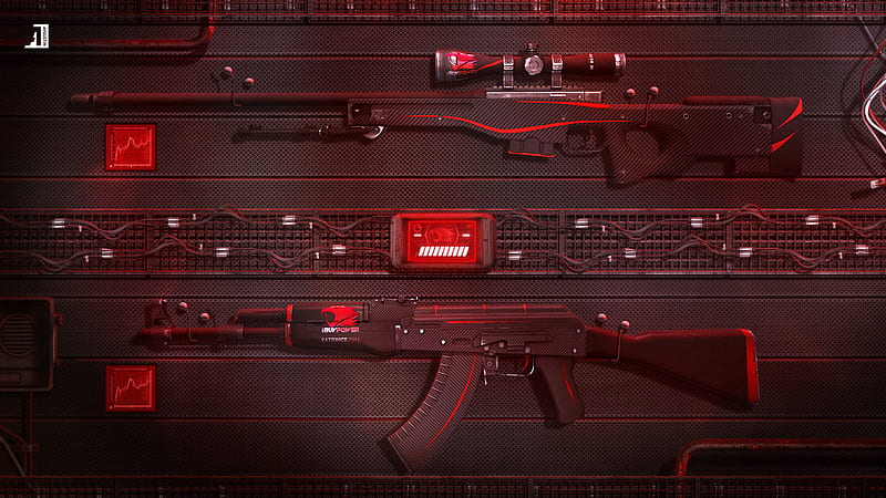 AK-47-Black Laminate, art, artwork, counter strike, game, night weapon, HD  wallpaper