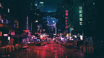 Wallpaper : artwork, digital art, cyber city, futuristic, cyberpunk  1920x1080 - liuxiyuan13 - 2098891 - HD Wallpapers - WallHere