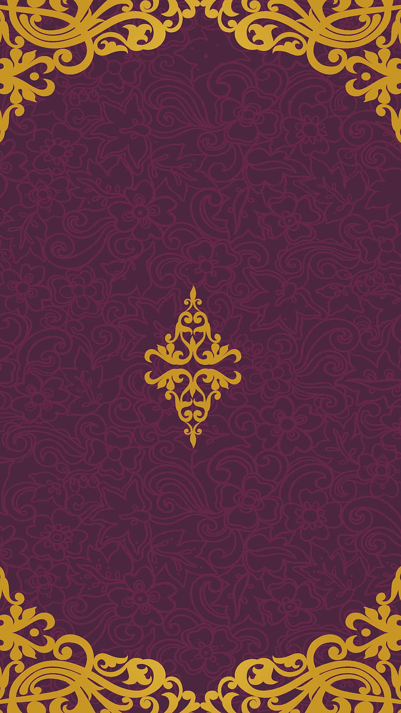 Bible style design, faith, floral, gold, islam, pattern, purple, religious, HD phone wallpaper