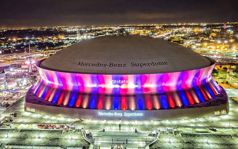 Mercedes-Benz Superdome, New Orleans Saints Stadium, New Orleans, Louisiana, USA, NFL, American football, Superdome, HD wallpaper