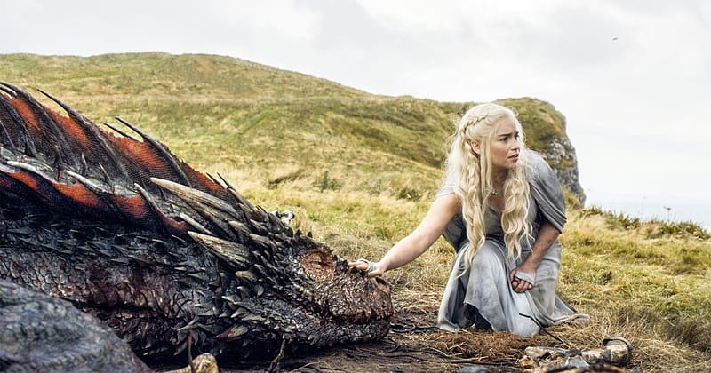 Game of Thrones 2011 - 2019, tv series, daenerys targaryen, dragon, girl, actress, emilia clarke, game of thrones, woman, fantasy, HD wallpaper