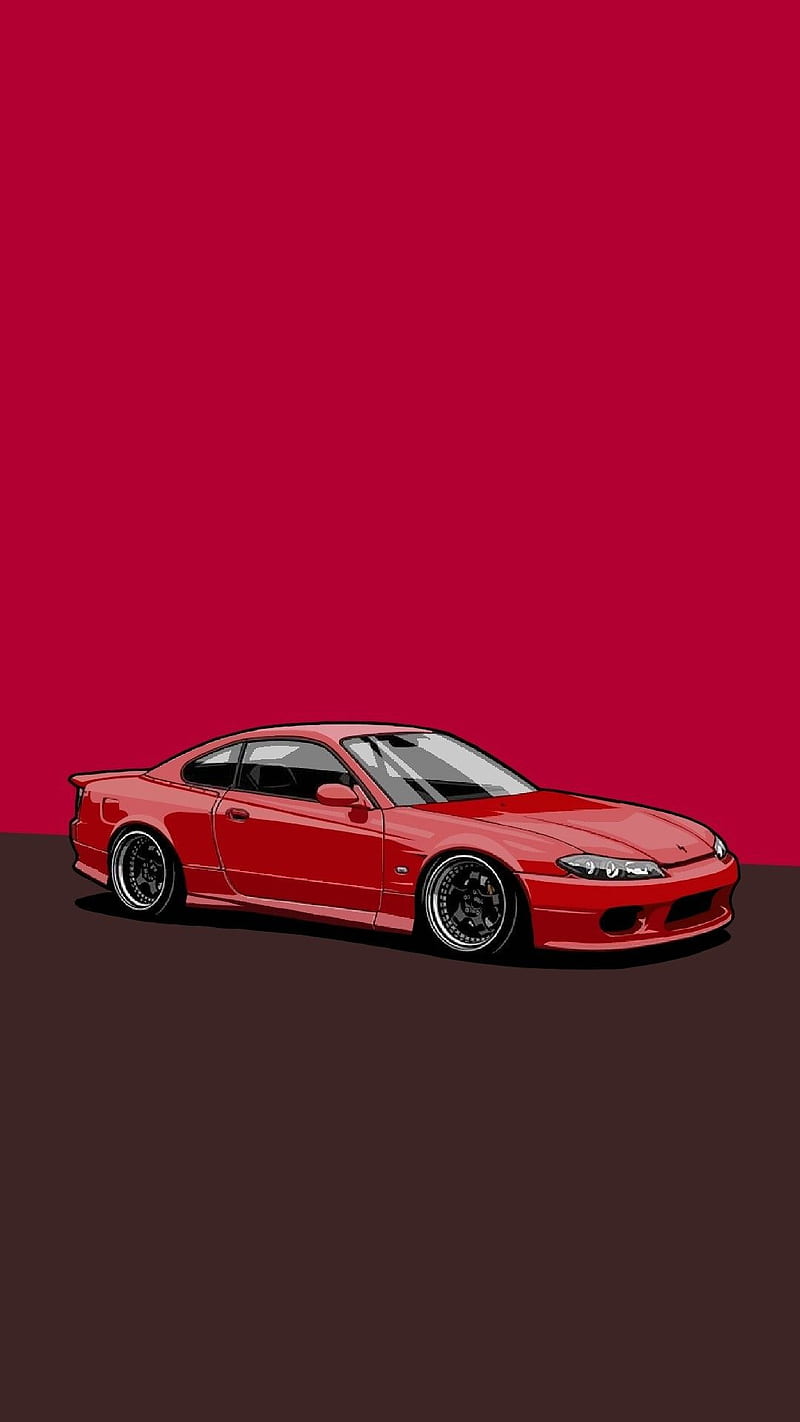 Nissan, cartoon, girl, jdm, minimalistic, modified, r32, red, tunning, HD  phone wallpaper | Peakpx