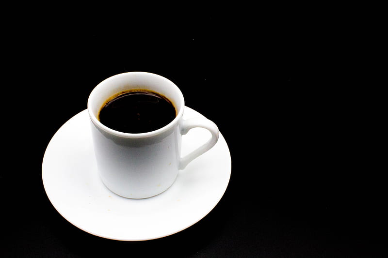 coffee, cup, white, black, minimalism, HD wallpaper