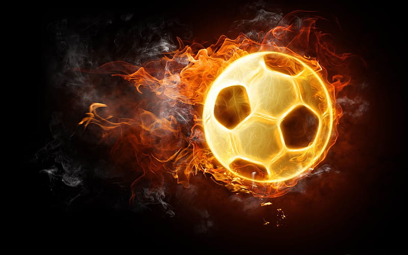 football-The fire of artistic creativity design, HD wallpaper