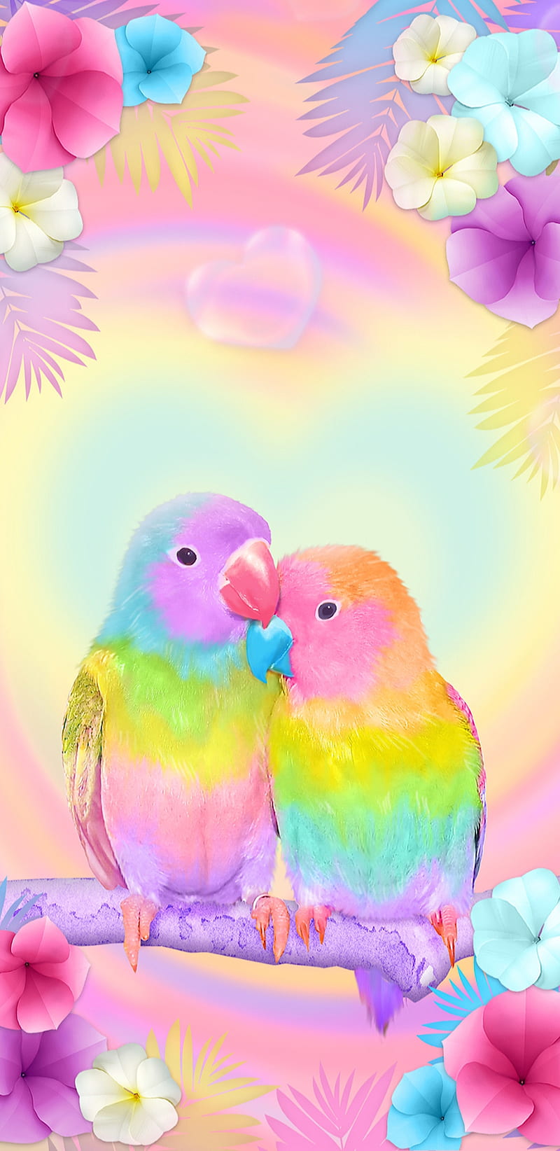 Lovebirds, love, birds, pastal, colourful, rainbow, pretty, tropical, HD  phone wallpaper | Peakpx