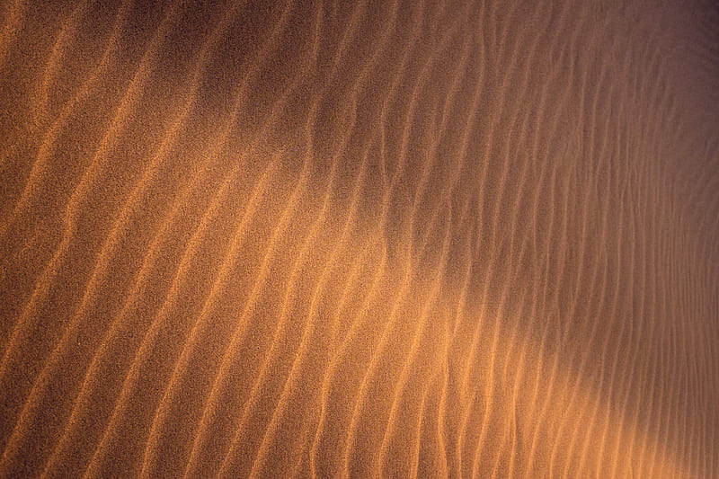 sand, ripples, waves, texture, surface, brown, HD wallpaper